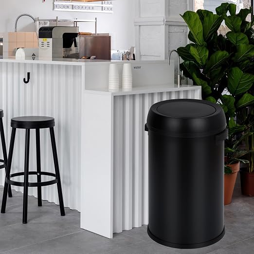 GarveeHome 17 gal/65 L Swing Top Trash Can, Stainless Steel Rubbish Bin - Image 6