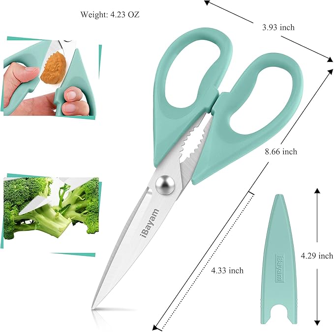 Kitchen Shears, iBayam Kitchen Scissors All Purpose Heavy Duty Meat Poultry - Image 3