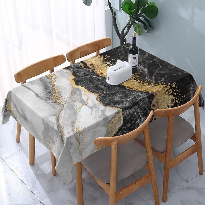 Worltoldb Marble Print Tablecloths Polyester Table Cloth - Image 5