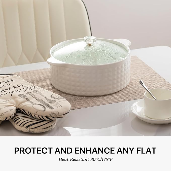 LEXMORE Placemats Set of 4 Vinyl/Plastic Woven Place Mats - Image 5