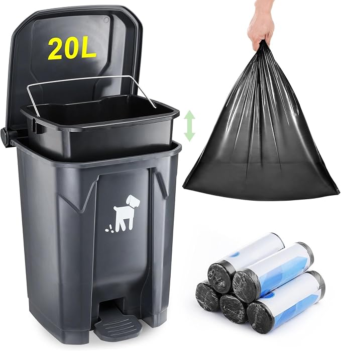 Pet Waste Container - 20L Outdoor Dog Poop Trash Bin by Biubiucat