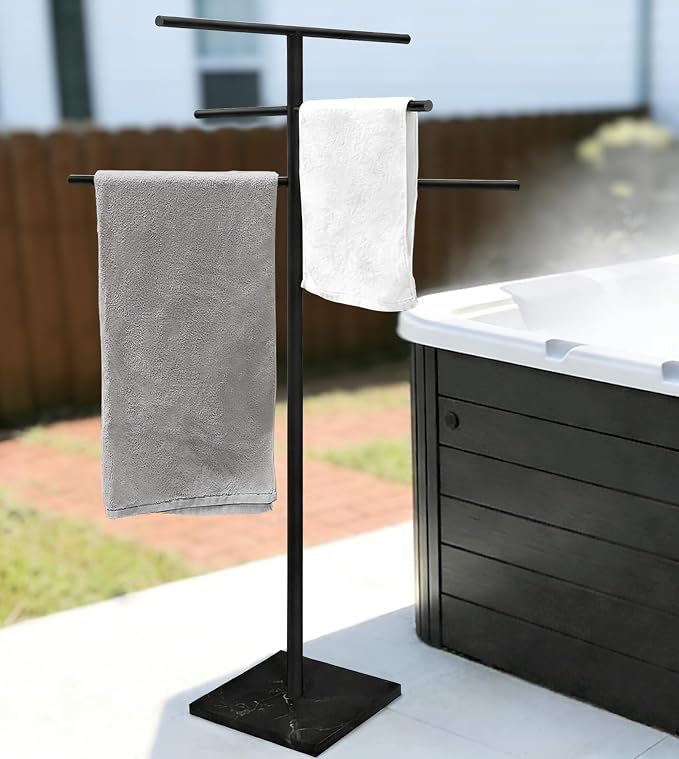Marble Base Outdoor Standing Towel Rack by EADOT