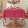 Pahajim Rustic Linen Tablecloth Cotton Rectangle Table Cloth by Pahajim