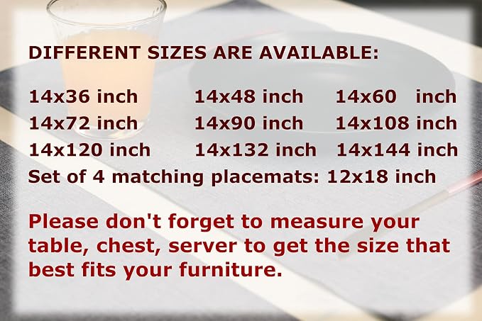 Grey Table Runner 36 inch, Waterproof Coffee Table Runner, Outdoor Short Small - Image 6