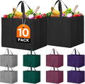 WISELIFE Reusable Grocery Shopping Bags 10 Pack Large Foldable Tote Bags Bulk by WiseLife