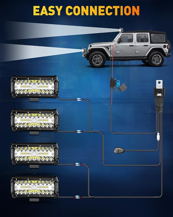 NAOEVO 7 Inch LED Light Bar, LED Off Road/Fog Lights, Work - Image 5