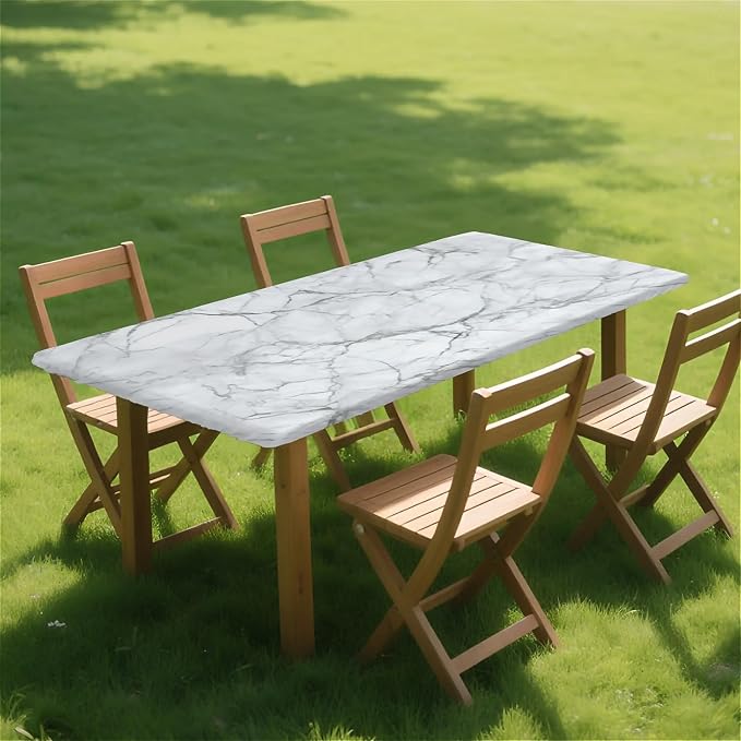 Rectangle Table Cloth Cover Waterproof Elastic Fitted Polyester Fitted - Image 8