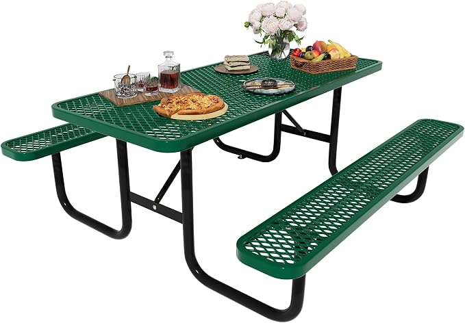 6FT Rectangular Metal Picnic Table by MakeaGoodChoose
