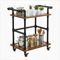 Industrial Pipe Bar Carts/Serving Carts/Kitchen Carts/Wine Rack Carts on Wheels by DOFURNILIM