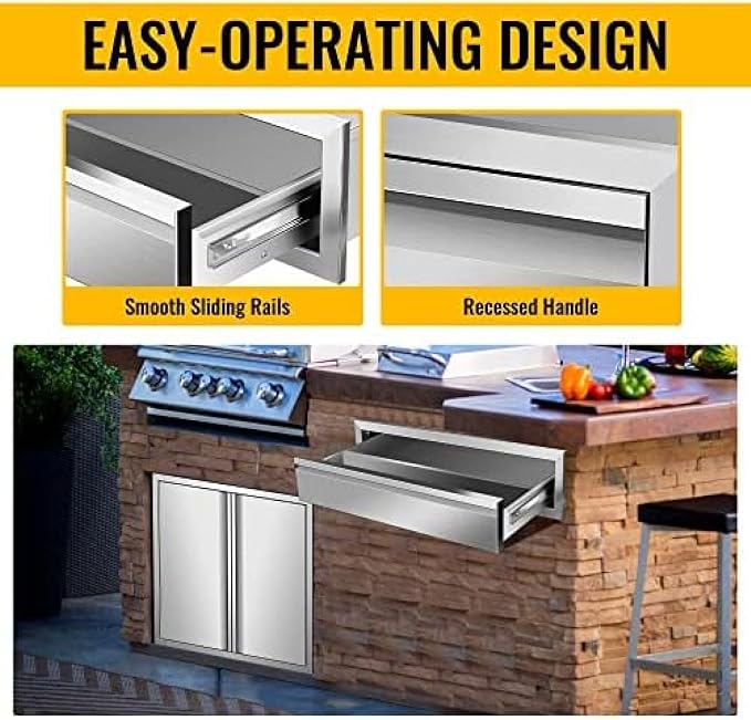 Flush Mount Stainless Steel Double Drawers - Image 6