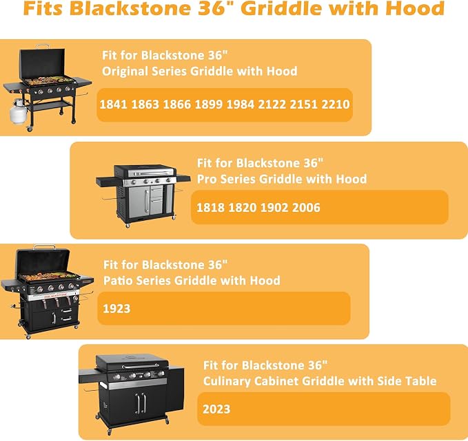 Grill Cover for Blackstone 36" Griddle 5482, for 1863 1866 1899 1923 1984 2085 - Image 2