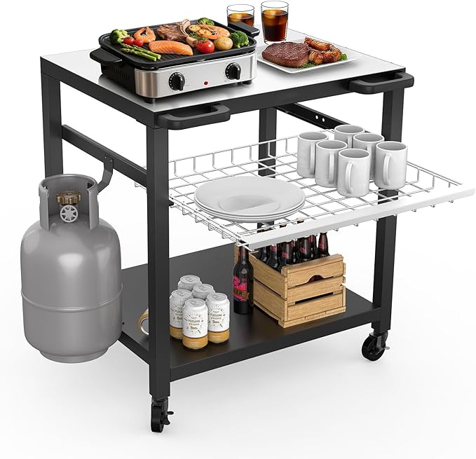 NUUK Grill Cart 30"x24" Pizza Oven Table by NUUK