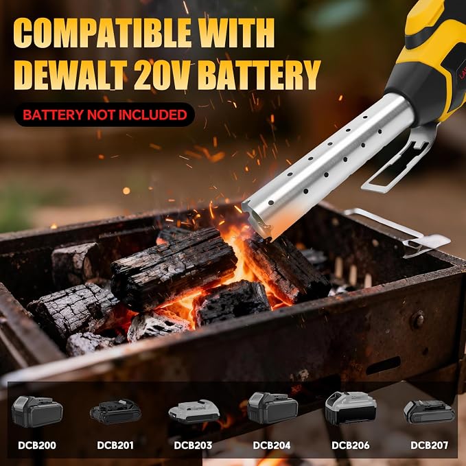 Cordless Electric Fire Starter for Dewalt 20V Battery, Charcoal Starter and - Image 7