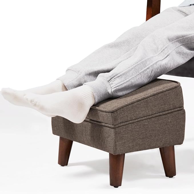 Small Footstool Ottoman with Adjustable Lid, Modern Storage Ottoman, Foot Rest - Image 6