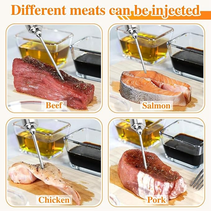 304-Stainless Steel Meat Injector Syringe Kit - Image 3
