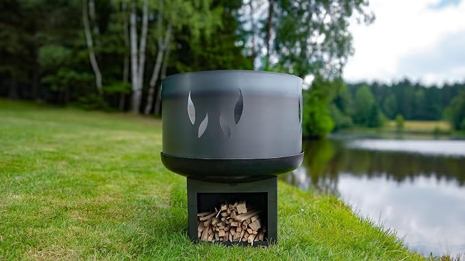 Fire Pit Spark Screen 39" – 2-Piece Heavy Duty Steel Mesh Cover - Image 4