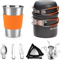 Odoland Camping Cookware Stove Carabiner Canister Stand Tripod and Stainless by Odoland