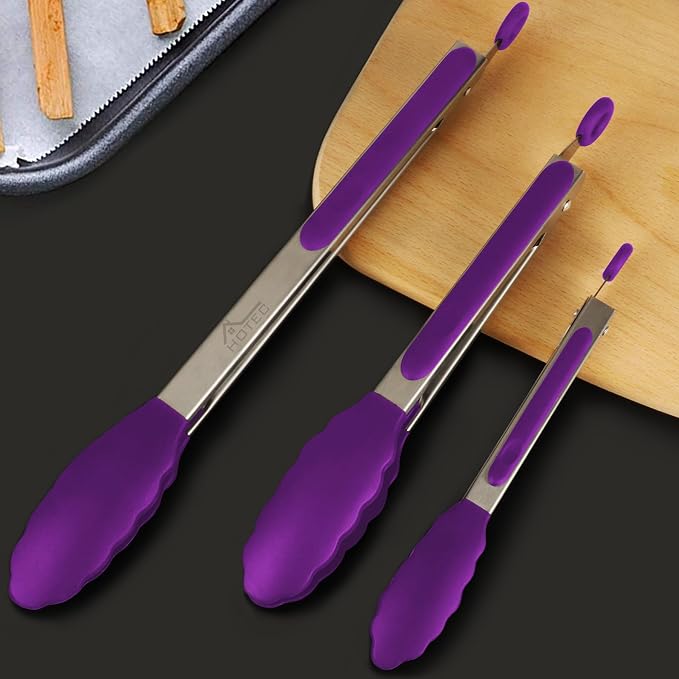 HOTEC Premium Stainless Steel Locking Kitchen Tongs - Image 9