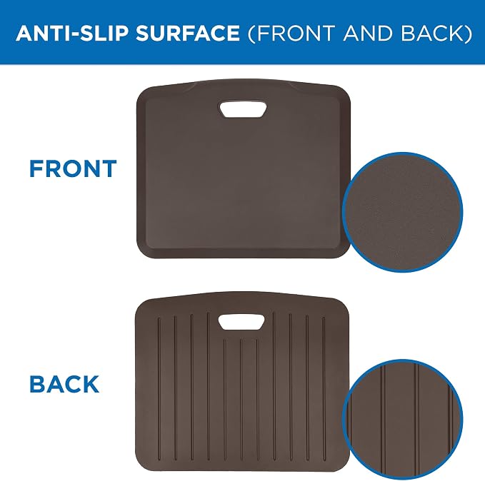 Mount-It! Standing Desk Floor Mat | Brown Standing Comfort Mat - Image 9