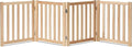 LZRS 4-Panel Wooden Free Standing Foldable Dog Gate Indoor – 24" High, Extra by LZRSPET
