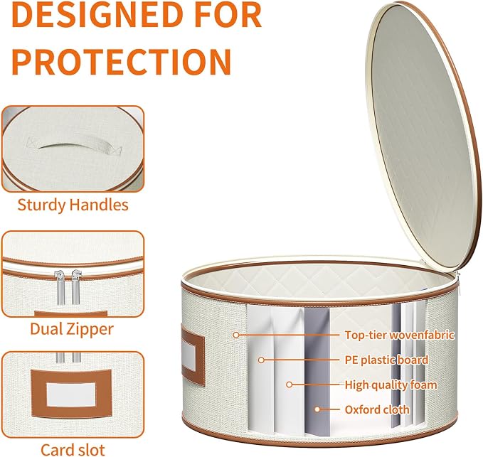 Aokeyee 4 Pcak China Storage Containers, Hard Shell Plates Storage Box - Image 3