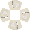 SHACOS Wedge Placemats Set of 4 Woven Vinyl Small Round Table Placemats Wipe by SHACOS