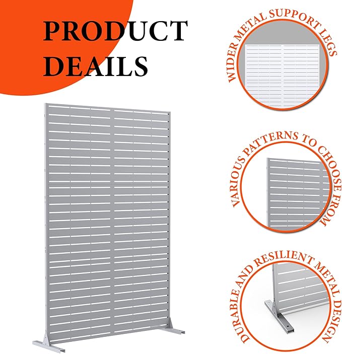 GarveeLife Metal Privacy Screen 72" h x 47" w, Outdoor Privacy Screens and - Image 3