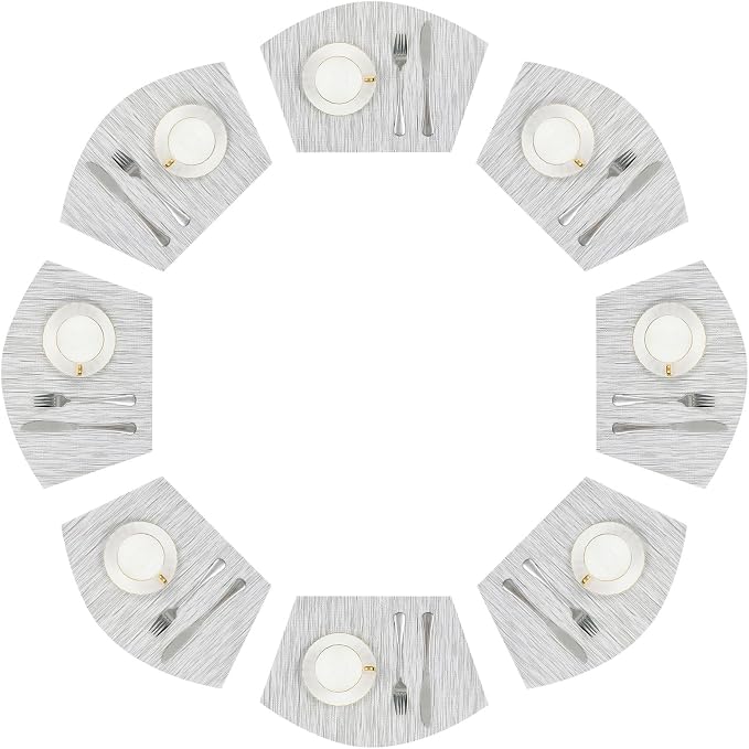 SHACOS Wedge Placemats Set of 8 Woven Vinyl Placemats by SHACOS