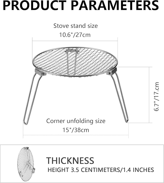 RROMATELX Small Folding Camping Grill，304 Stainless Stee Portable Camping - Image 2