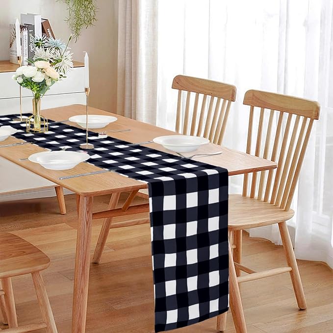 Fabric Checkered Table Runner 6 Pack Waterproof Gingham Table Runner 14W x 108L - Image 6
