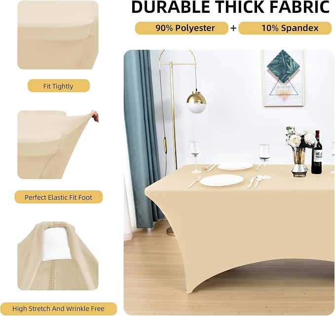 10-Pack 6ft Spandex Table Covers - Image 2