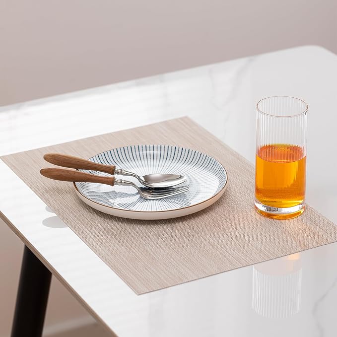 LEXMORE Placemats Set of 4 Vinyl/Plastic Woven Place Mats - Image 6