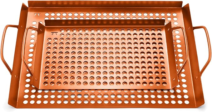 Outset QN76 Copper Grid Set Non-Stick Grilling Tray by Outset