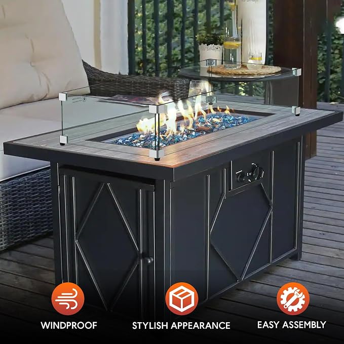 Skyflame 36" X 16" Rectangular Fire Pit Glass Wind Guard Replacement - Image 6