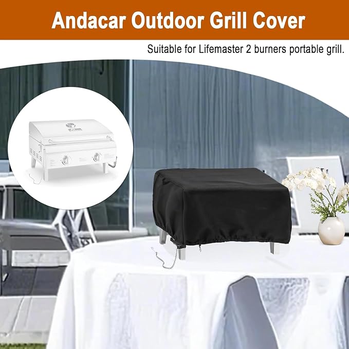 Outdoor Grill Cover for Lifemaster Portable Gas Grill 2 Burners, Waterproof - Image 2