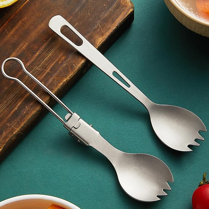 Folding Metal Camping Cutlery Set Portable Outdoor Picnics Cutlery Tableware - Image 3
