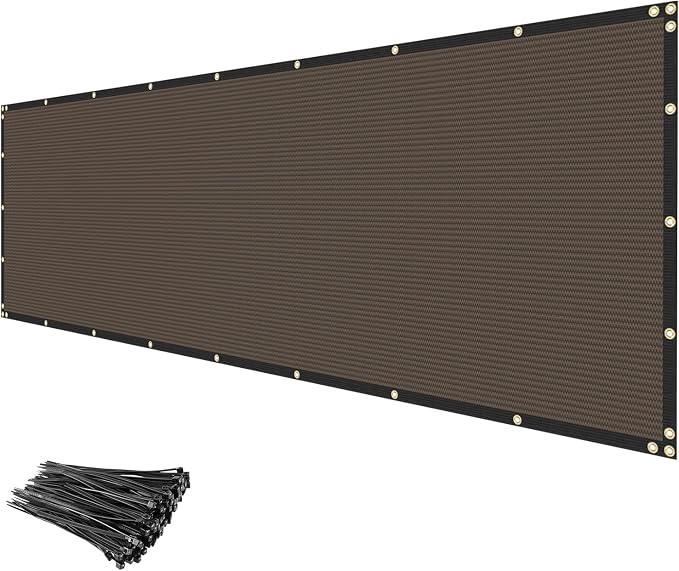 Privacy Fence Screen 8' x 50' Heavy Duty Mesh Windscreen Cloth Brown by INFRANGE