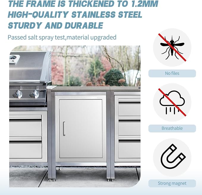 Outdoor Kitchen Door, 20 "W27 H Outdoor Kitchen Access Door, Stainless Steel - Image 3