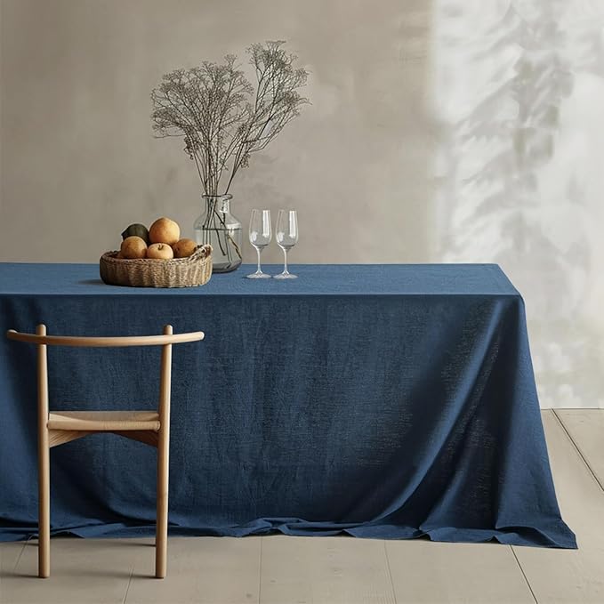 MIULEE Linen Cotton Blend Tablecloth Rectangle, Luxury Waterproof Stain - Image 3