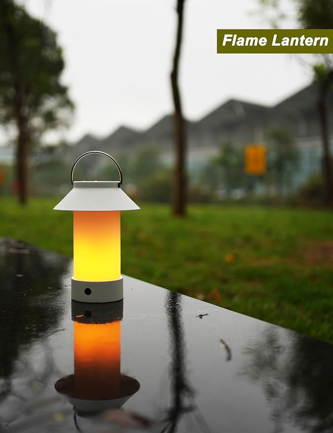 Rechargeable Outdoor Lantern Waterproof, Dimmable Warm White & Flickering Flame - Image 9