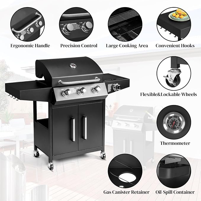 ROVSUN 3-Burner Propane Gas BBQ Grill - Image 2