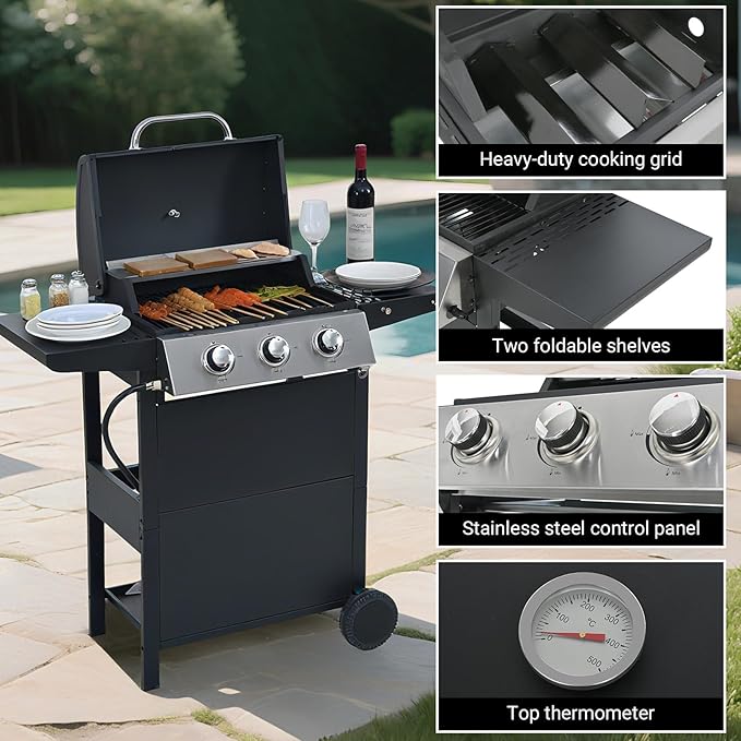 Endark 26, 000 BTU 3-Burner Propane Grill - Image 5