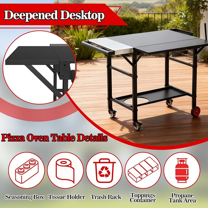 Grill Table for Oon Pizza Oven Accessories, Ninja Pizza Oven Table - Image 6