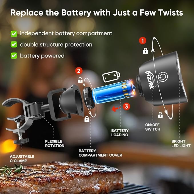 Grill Light BBQ Accessories: Upgraded 10 LEDs Bright Outdoor Grill Light - Image 3