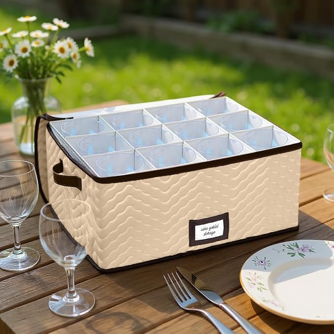 Wine Glass Storage Box with Dividers - Image 2