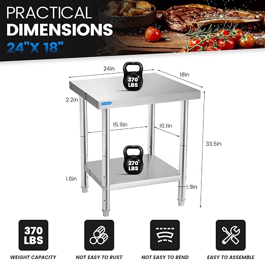 Stainless Steel Table for Prep & Work - Image 2