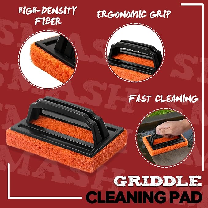 Smash Burger Press kit, Heavy-Duty Cast Iron Round Grill Bacon Press - Image 6