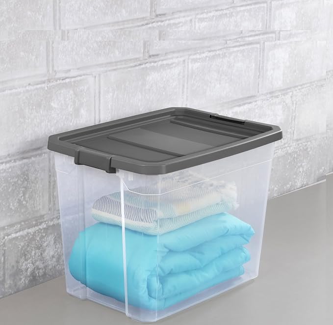 108-Quart Clear Plastic Stackable Storage Tote - Image 5