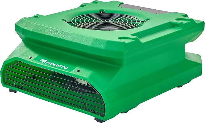 MOUNTO 1/4 HP 1200 CFM Low Profile Air Mover, 2-Speed Carpet Dryer Floor Fan - Image 3
