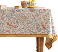 patdrea Designer Vintage French Rectangular Tablecloth, Floral Birds Pattern by Welcometopatdrea